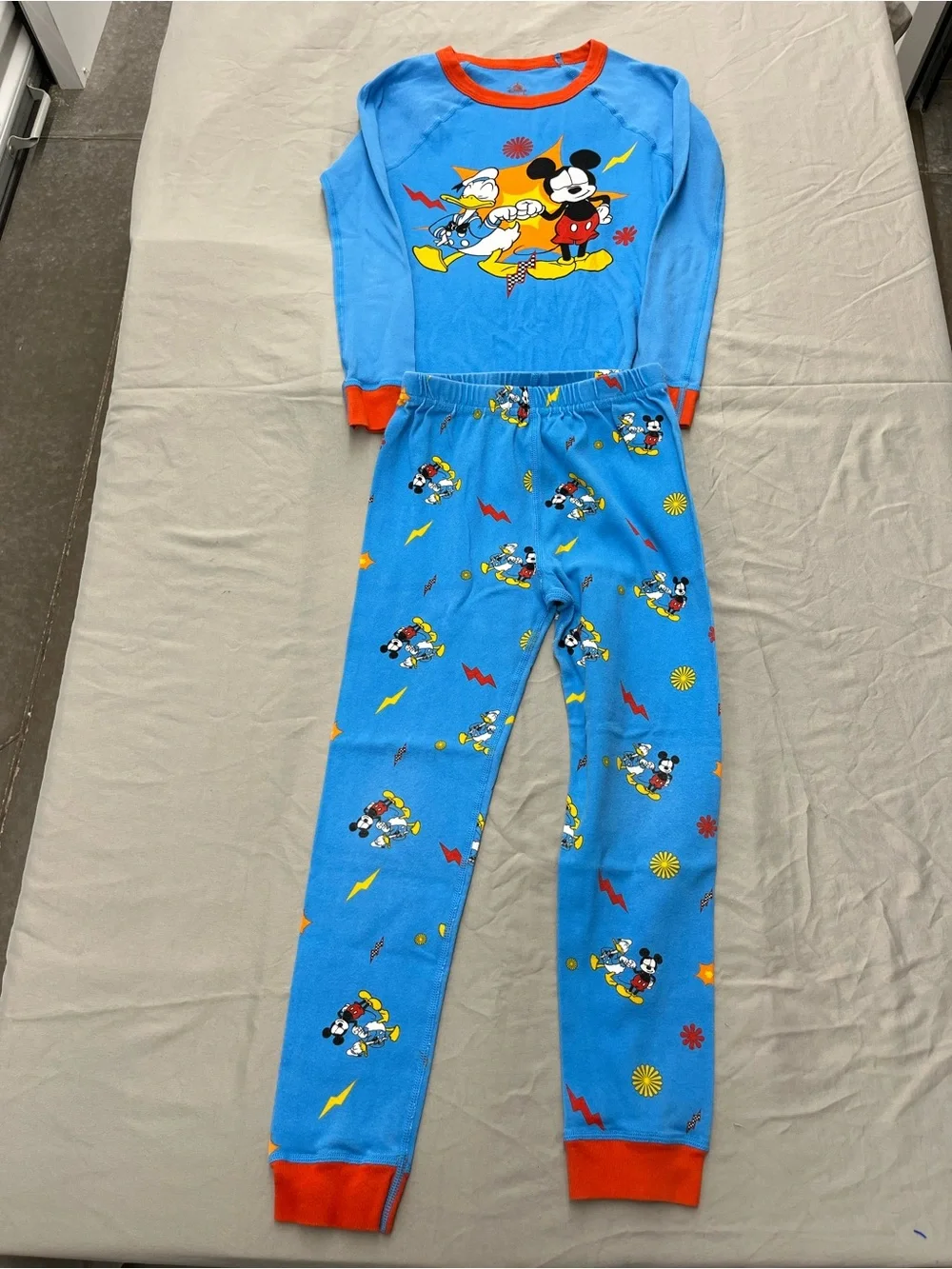 Disney Mickey Mouse Blue Kids Pajama Set Boys Size 8